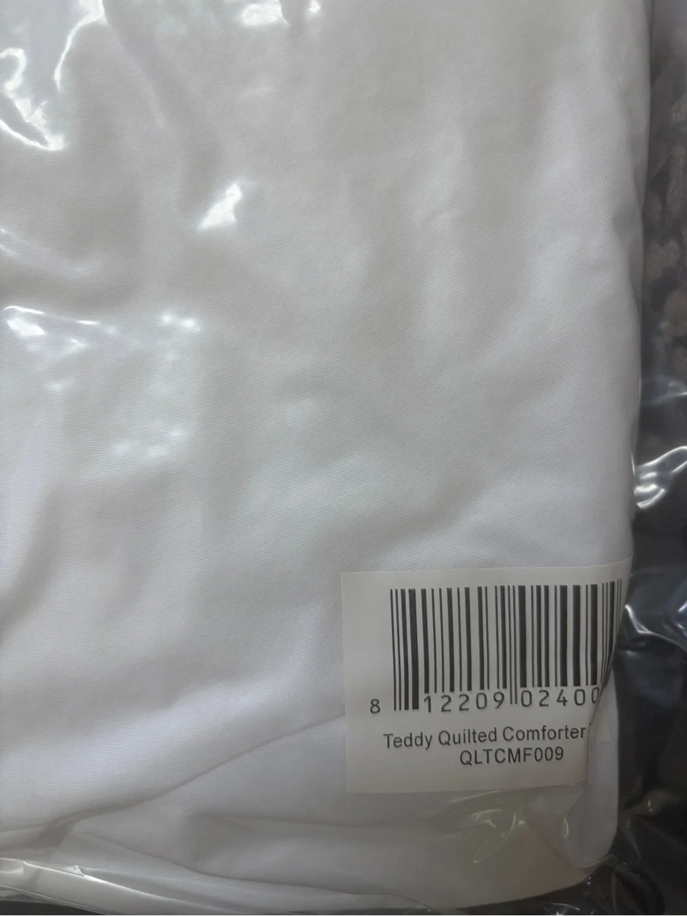 Plush Teddy Quilted Baby Comforter - White